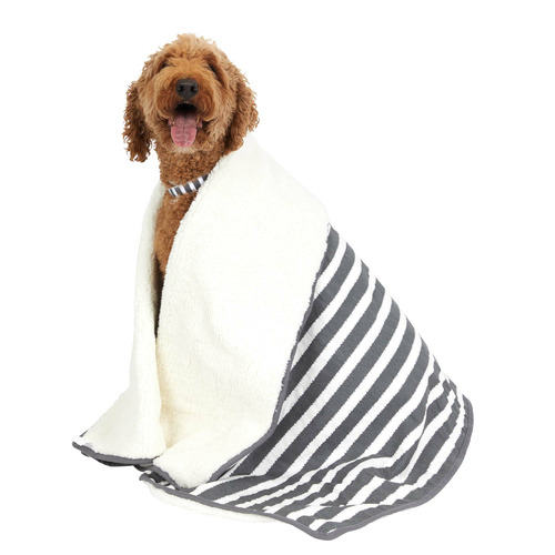 Hamptons Stripe Fleece Dog Blanket