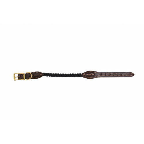 Leather & Cotton Rope Dog Collar
