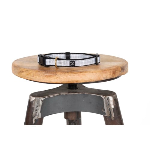 Grey Check Neoprene Dog Collar