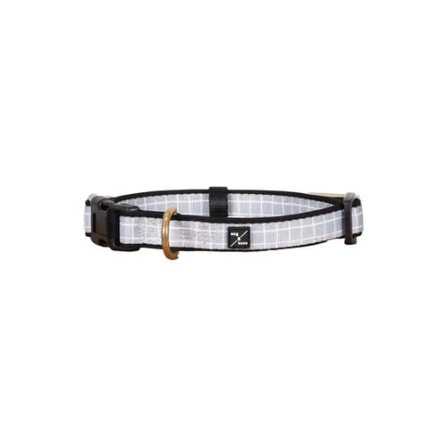 Grey Check Neoprene Dog Collar