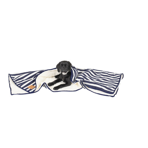 Hamptons Stripe Fleece Dog Blanket