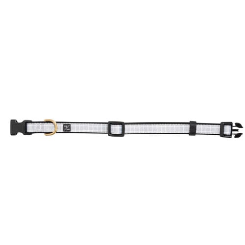 Grey Check Neoprene Dog Collar