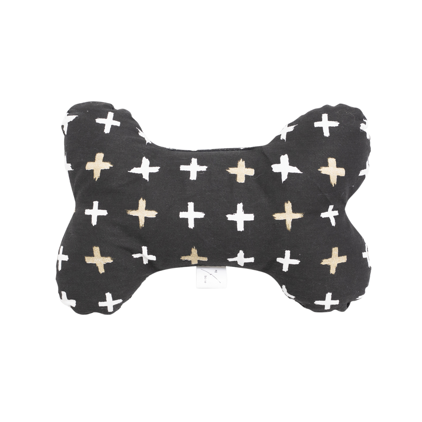 Black Metallic Cross Cotton Bone-Shaped Pet Toy