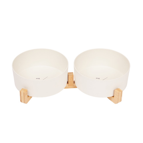 Double Bamboo Dog Bowl with Stand | Temple & Webster