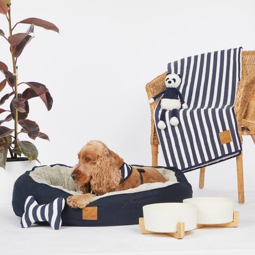 Double Bamboo Dog Bowl with Stand