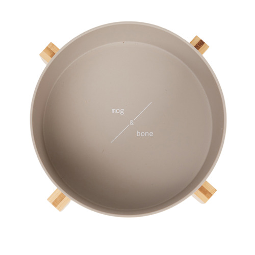 Single Bamboo Dog Bowl with Stand