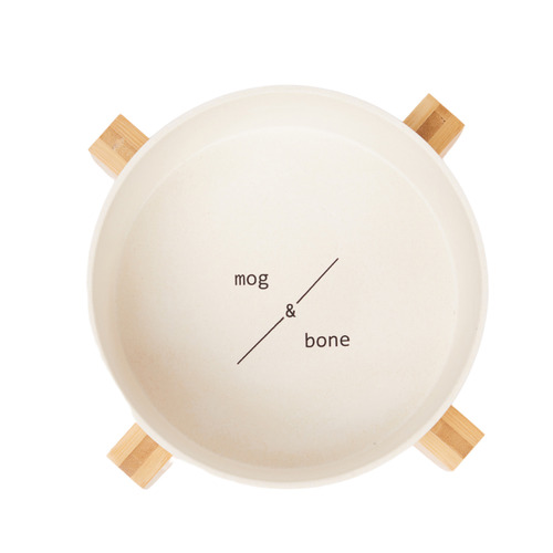 Single Bamboo Dog Bowl with Stand