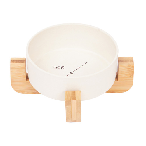 Mog&Bone Single Bamboo Cat Bowl with Stand | Temple & Webster