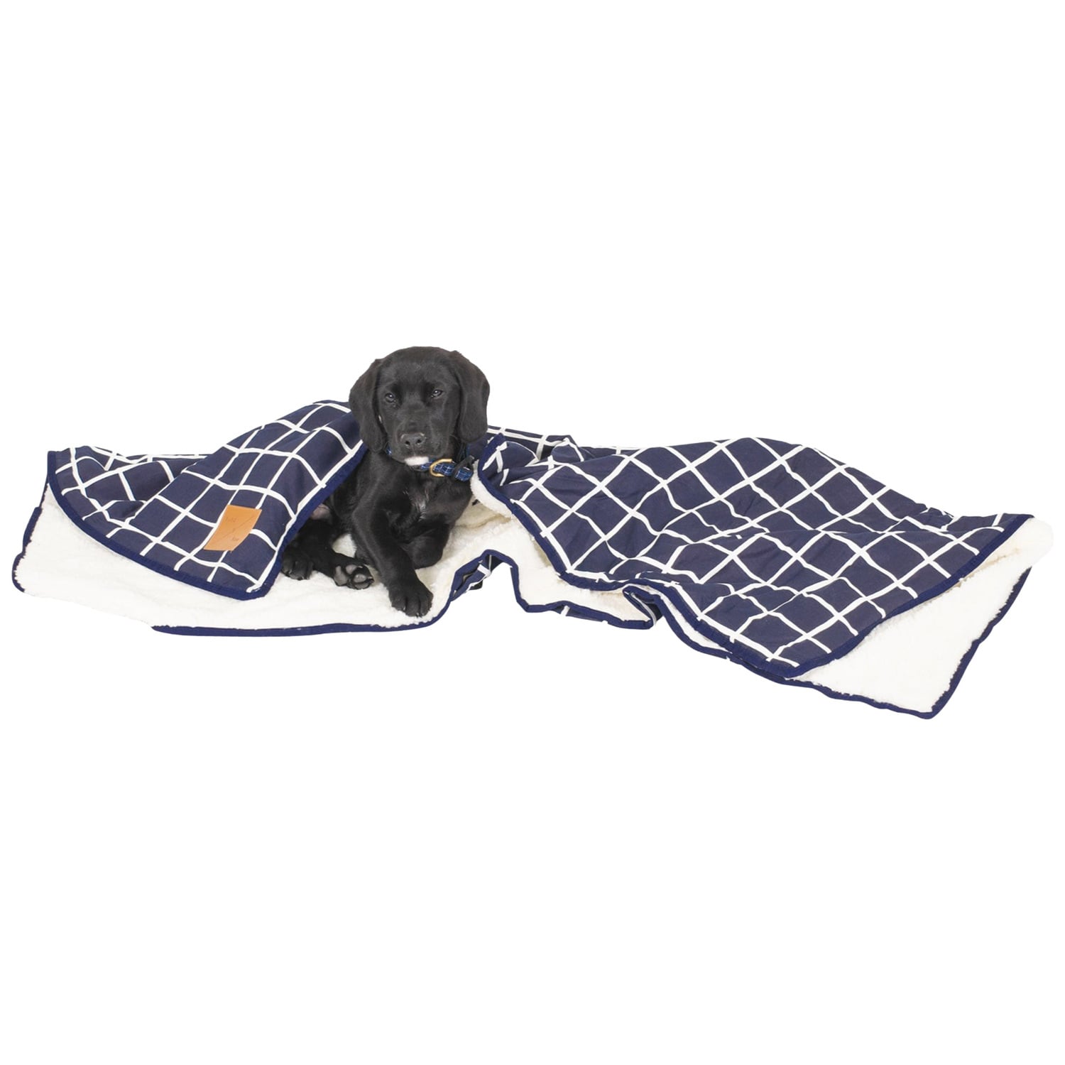 Navy Check Cotton Pet Blanket
