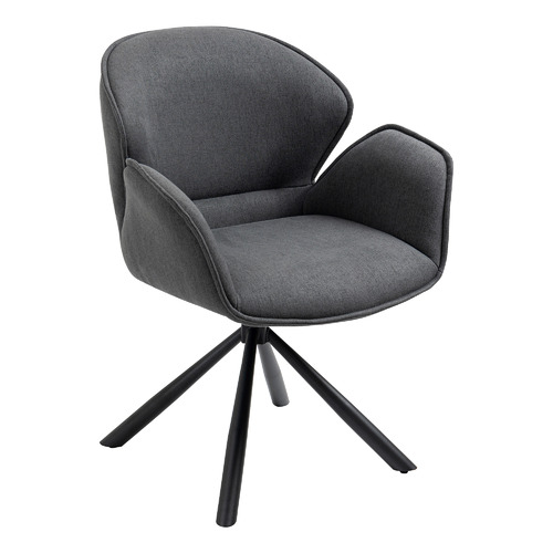 PalmgroveLane Powell Upholstered Swivel Dining Chair | Temple & Webster