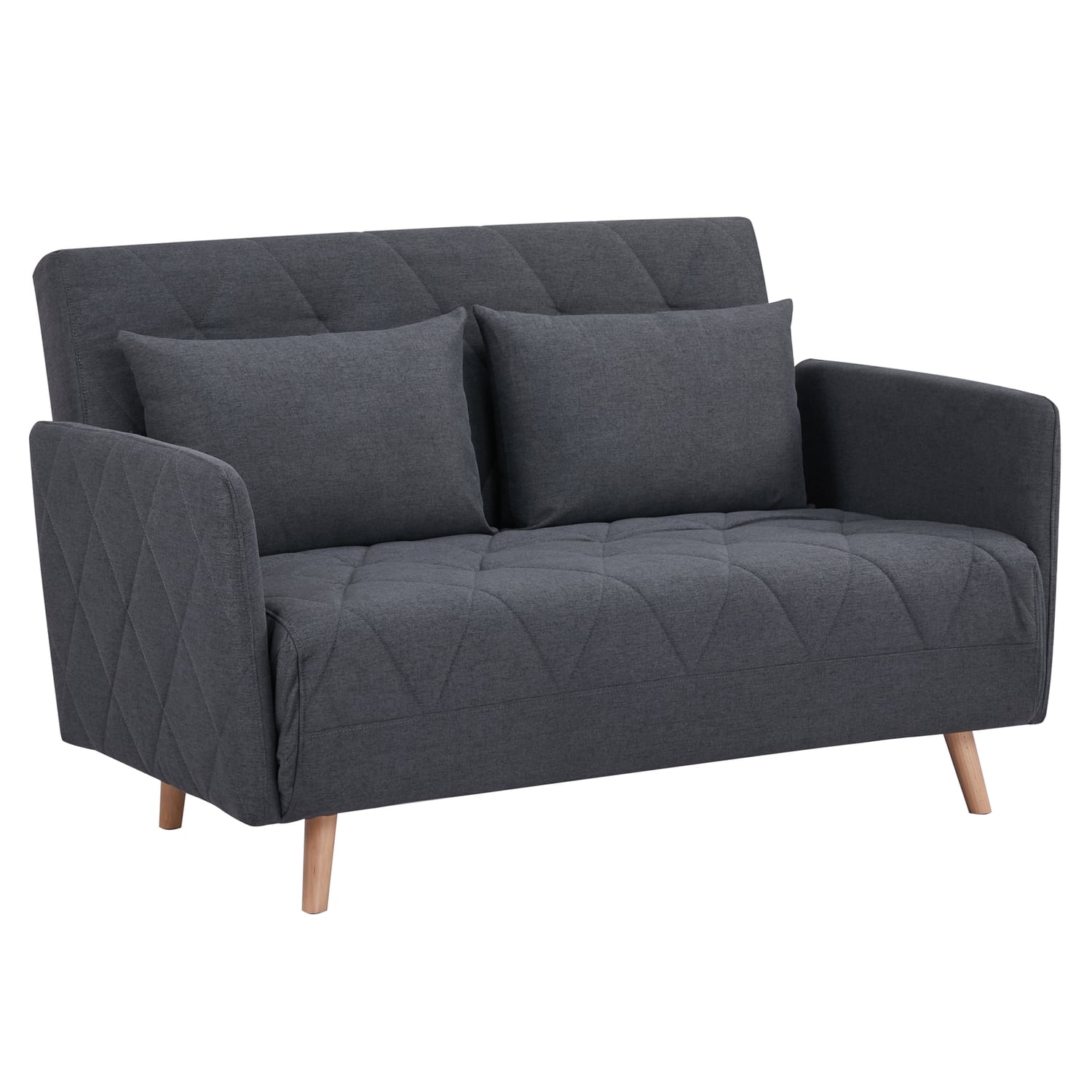 Charcoal Liam 2 Seater Sofa Bed