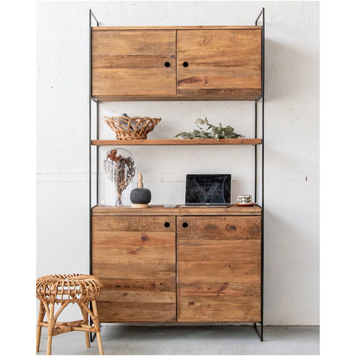 PalmgroveLane Ethan 4 Door Recycled Pine Wood Display Temple
