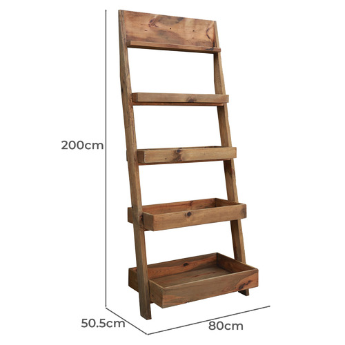 PalmgroveLane Ari Recycled Pine Wood Ladder Shelf Temple & ster