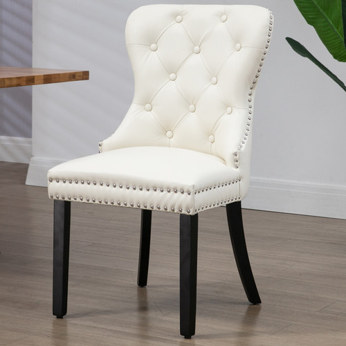 PalmgroveLane Farum Genuine Leather Dining Chairs Temple & ster