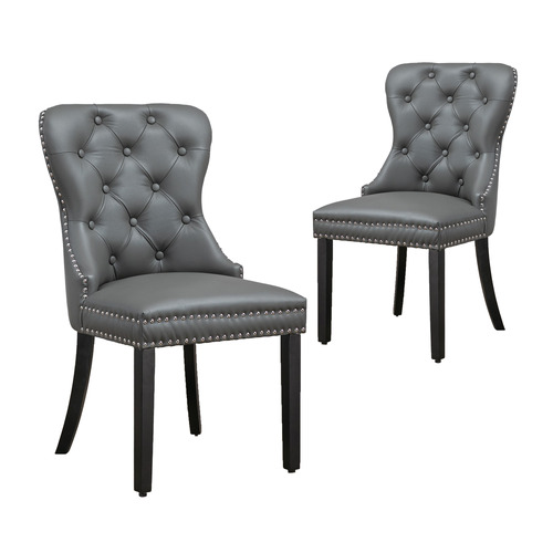 PalmgroveLane Farum Genuine Leather Dining Chairs | Temple & Webster