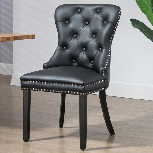 PalmgroveLane Farum Genuine Leather Dining Chairs Temple & ster