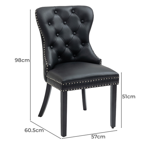 PalmgroveLane Farum Genuine Leather Dining Chairs Temple & ster