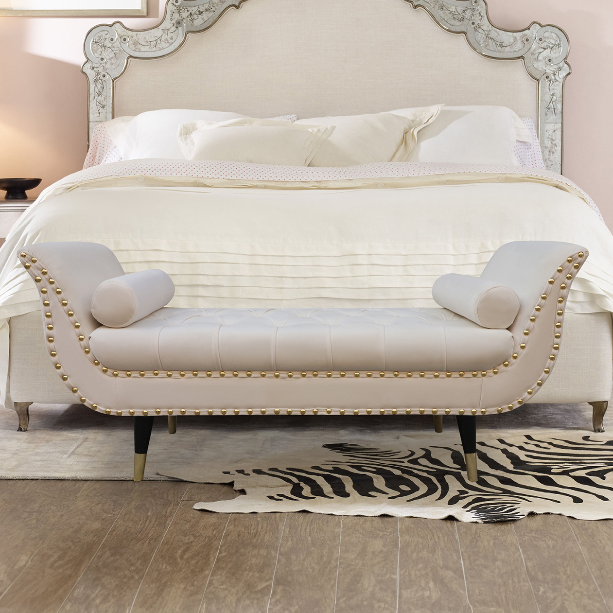 Nizar Polyester Ottoman Bench