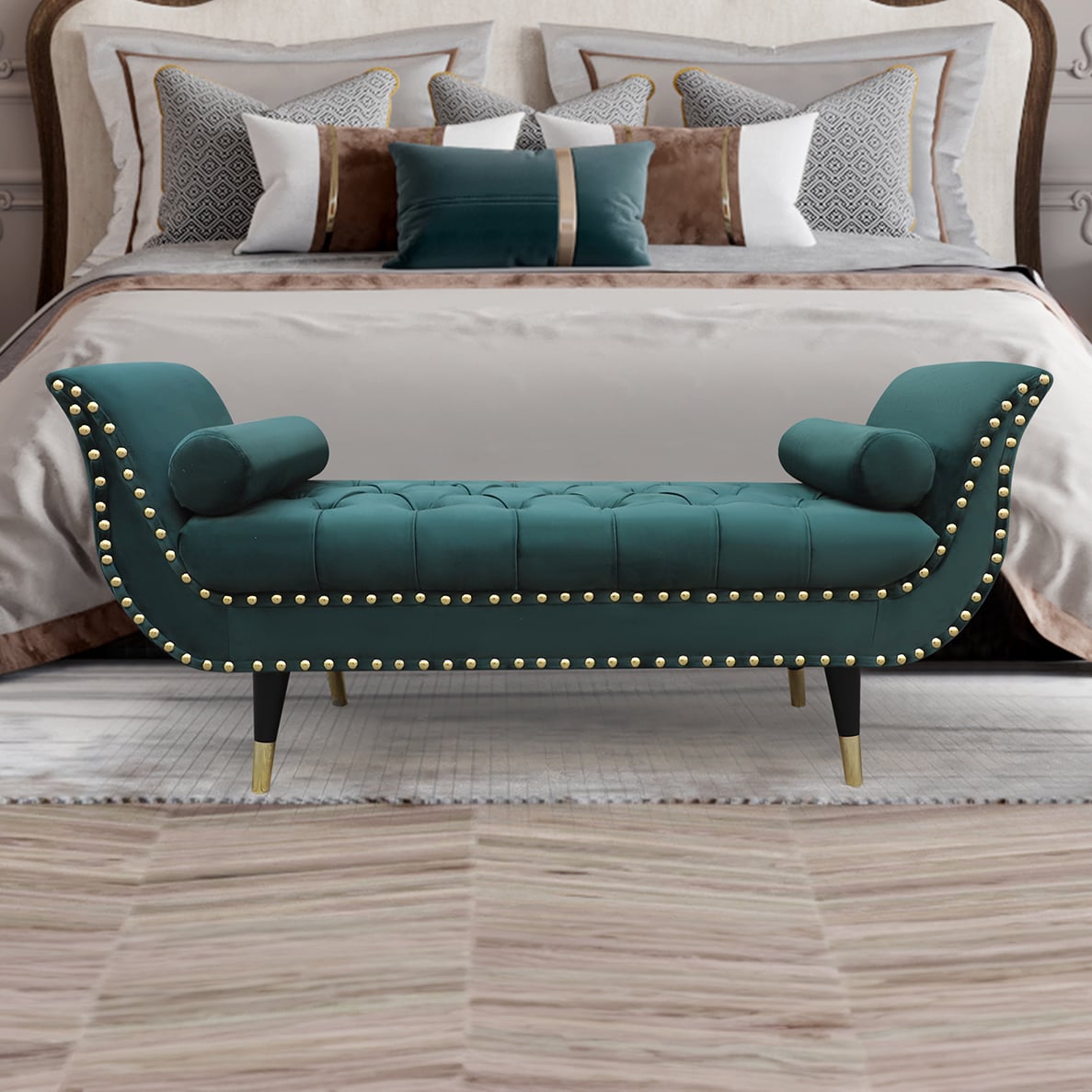Nizar Polyester Ottoman Bench