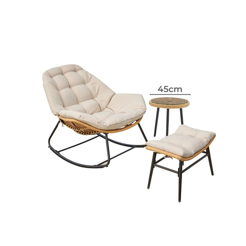 3 Piece Cream Emily Outdoor Lounge Set