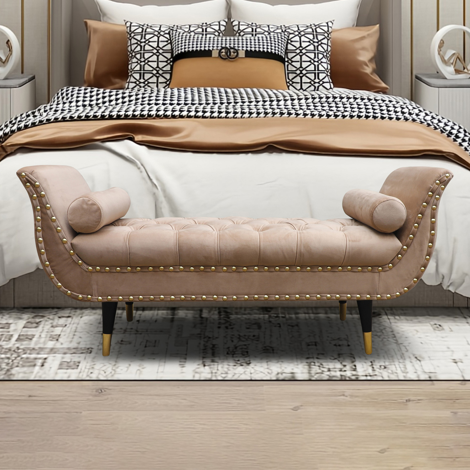 Nizar-Velvet-Ottoman-Bench