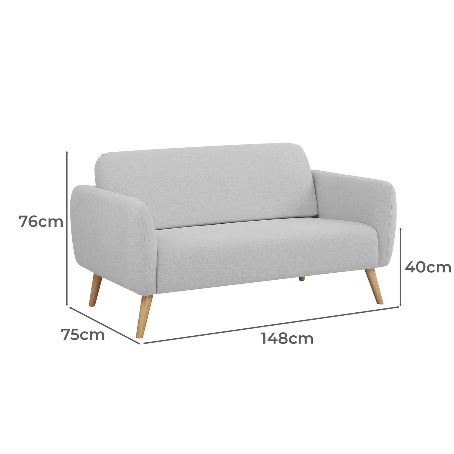 Sigur 2 Seater Upholstered Sofa