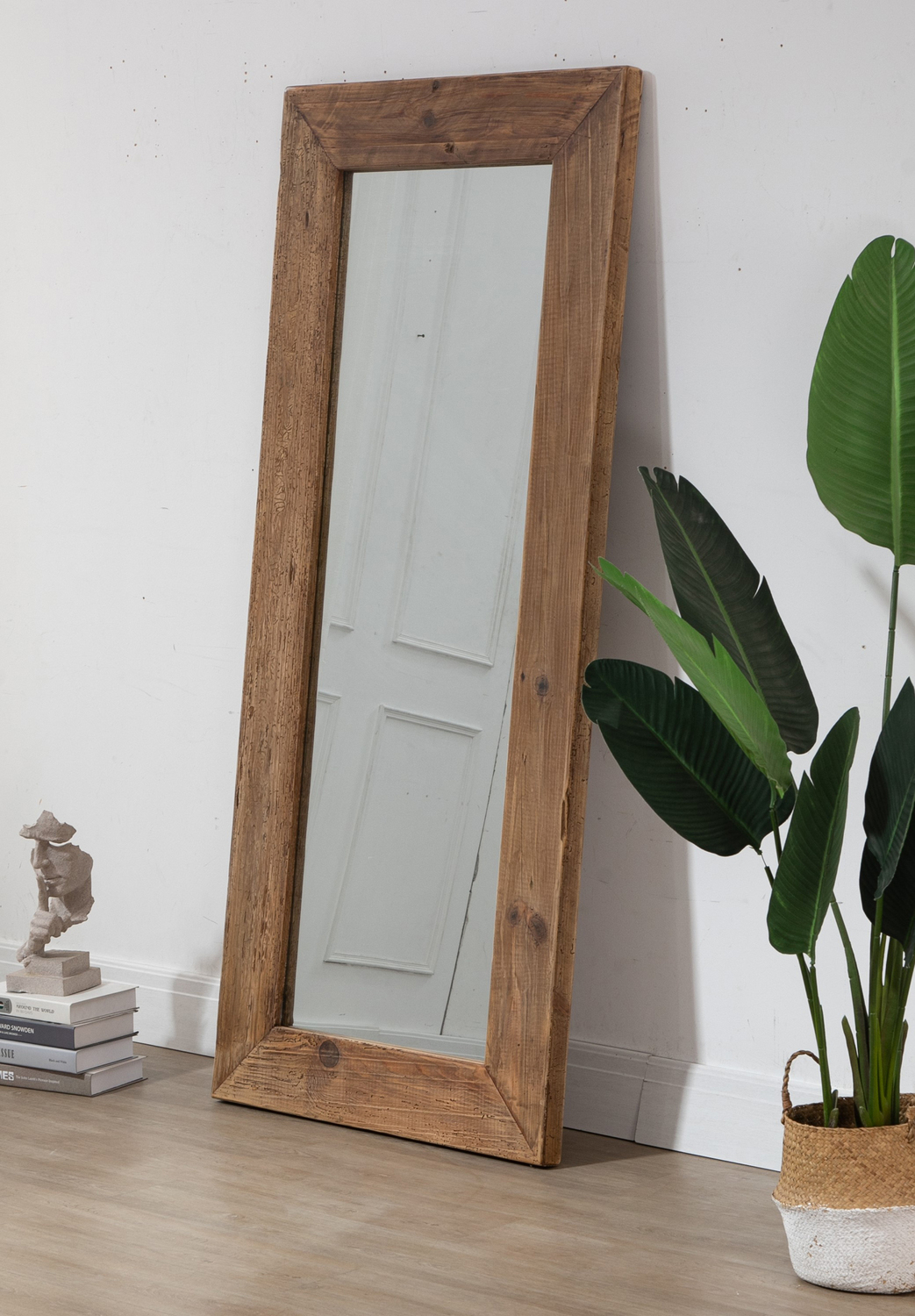 Natural Recycled Wood Wall Mirror