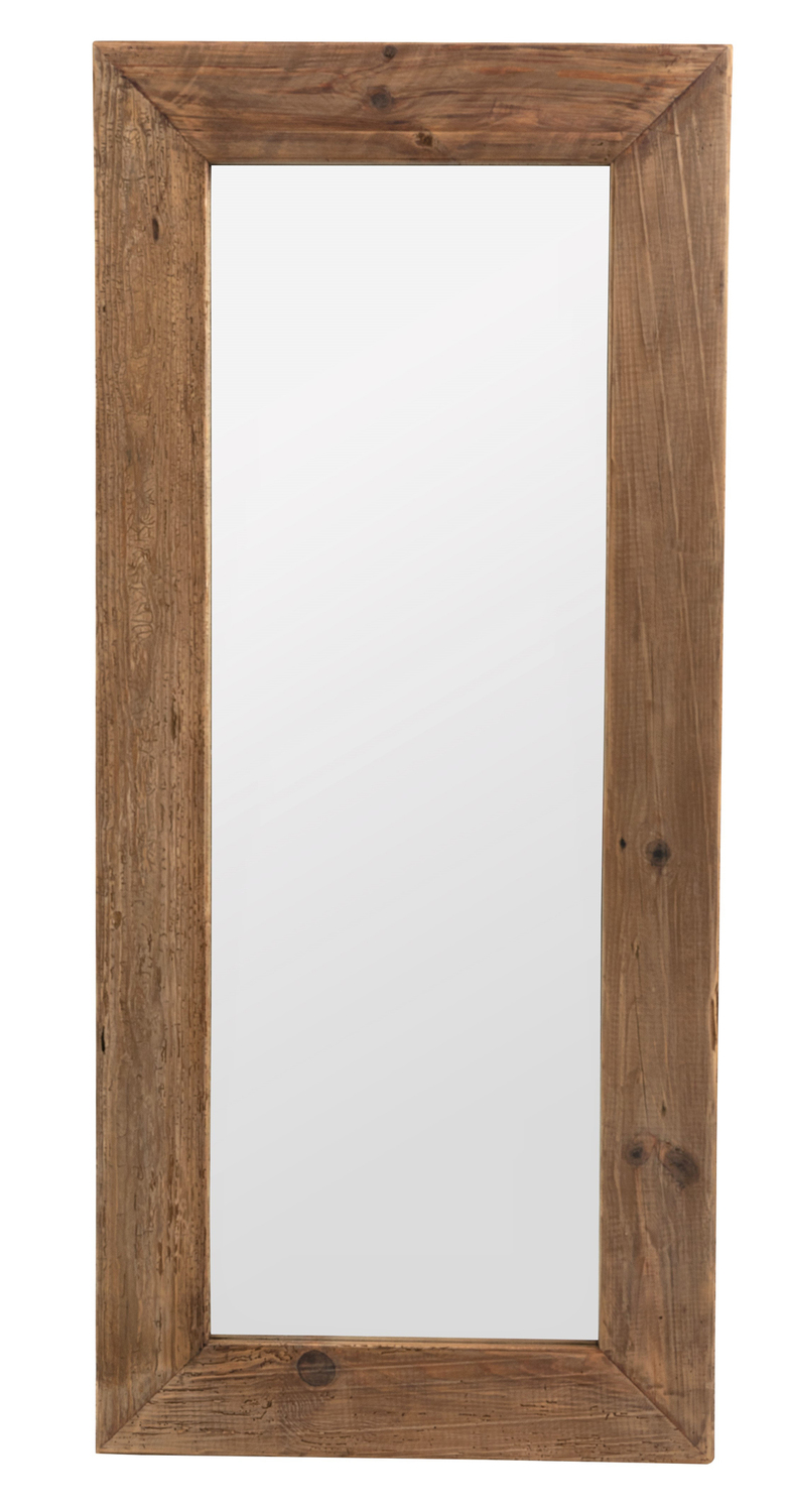 Natural Recycled Wood Wall Mirror