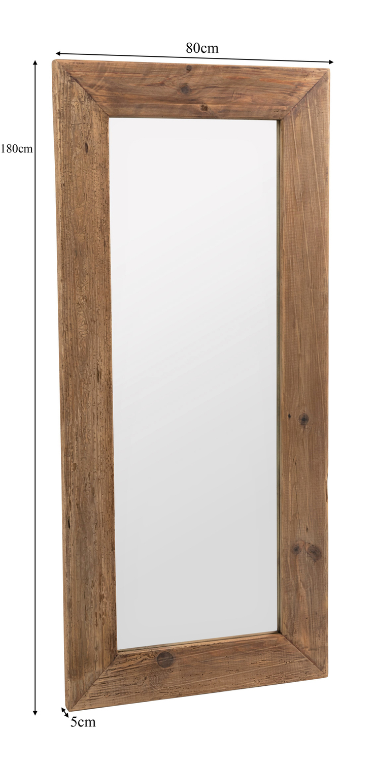 Natural Recycled Wood Wall Mirror