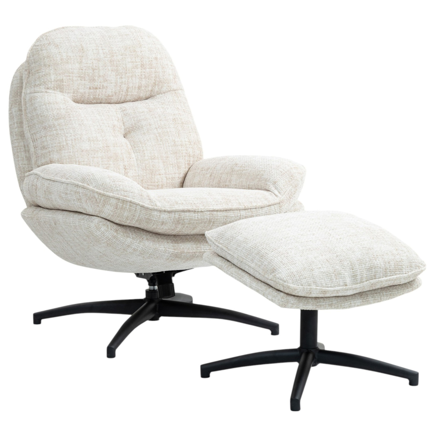 2 Piece Meris Swivel Chair & Footstool Set