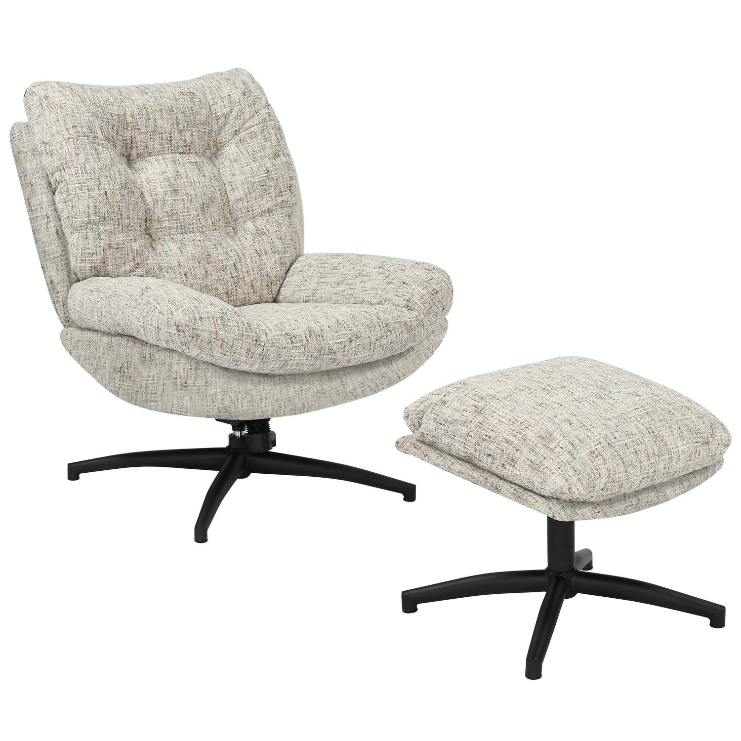 2 Piece Zea Swivel Chair & Footstool Set