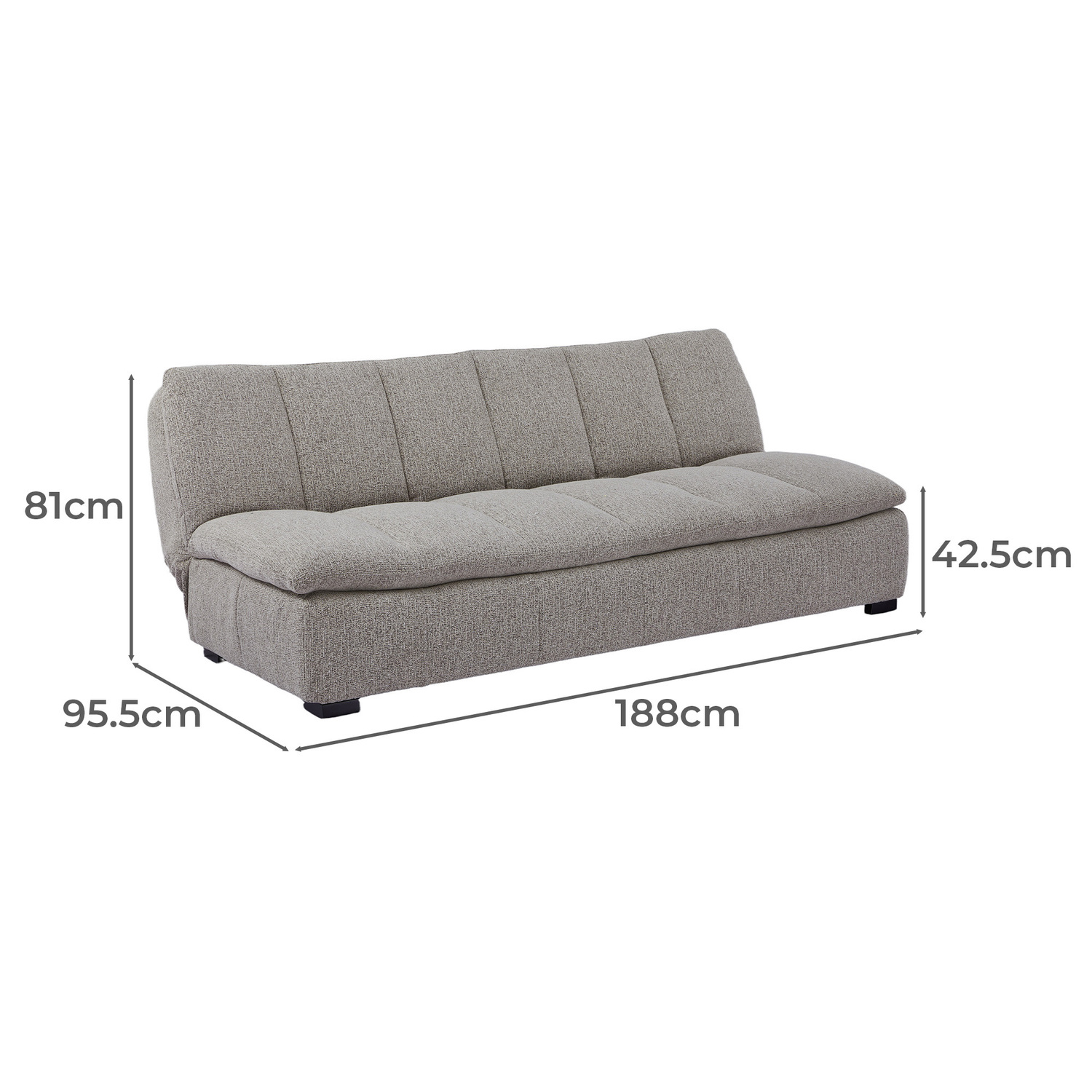 Linda 3 Seater Double Chenille Sofa Bed