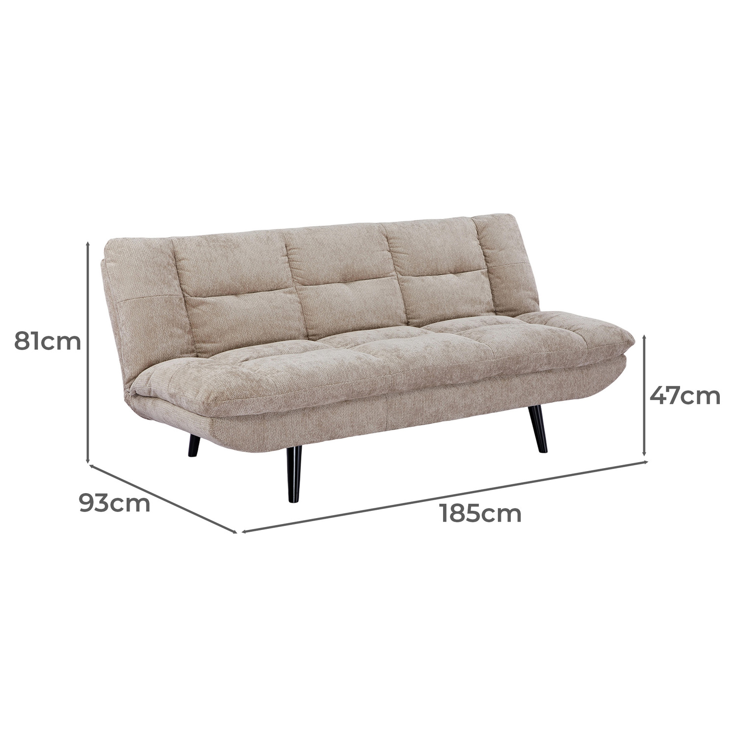 Linden 3 Seater Double Chenille Sofa Bed