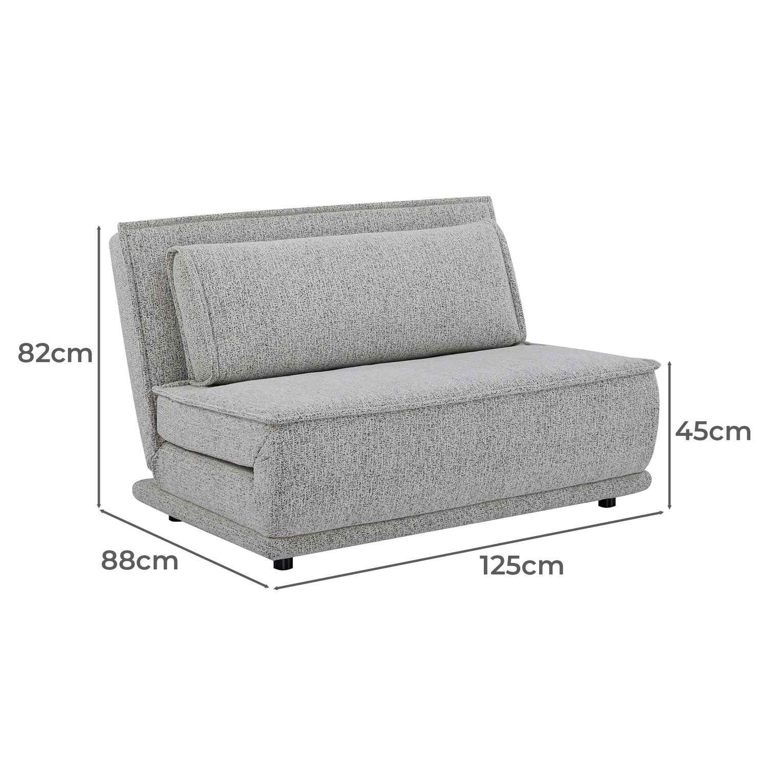Ember 2 Seater King Single Chenille Sofa Bed