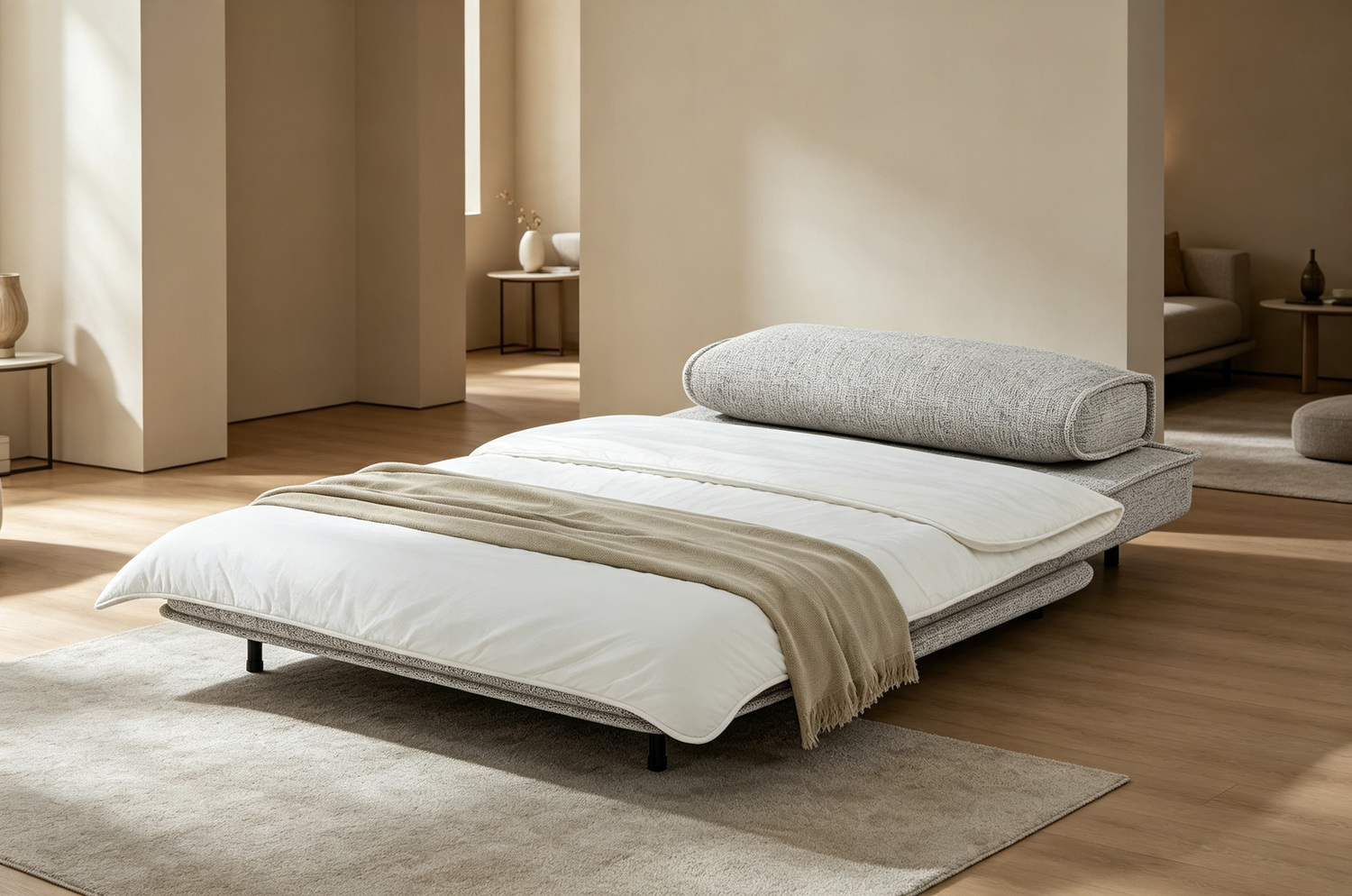 Ember 2 Seater King Single Chenille Sofa Bed