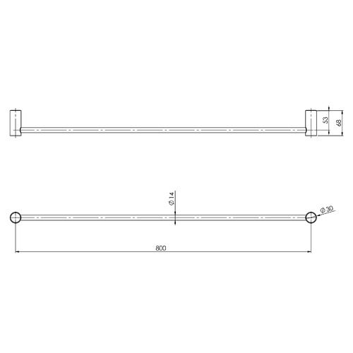 Vivid Slimline Single Bar Towel Rail