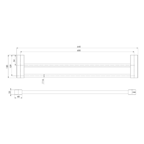Lexi MKII Double Bar Vertical Towel Rail