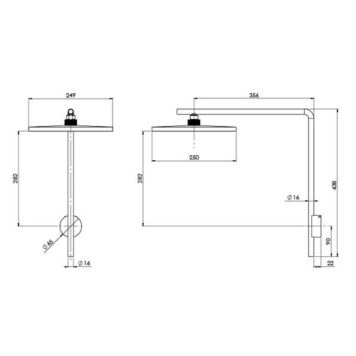 2 Piece NX Iko Shower Head & Arm Set