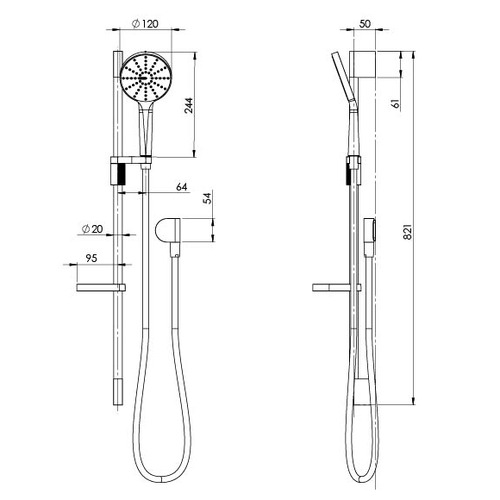 3 Piece NX Vive Hand-Held Shower Set