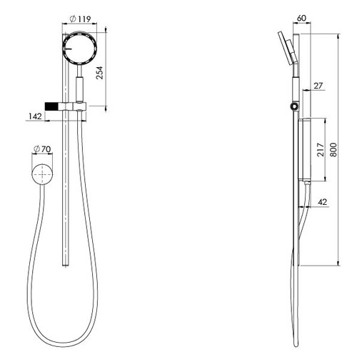 3 Piece NX Iko Hand-Held Shower Set