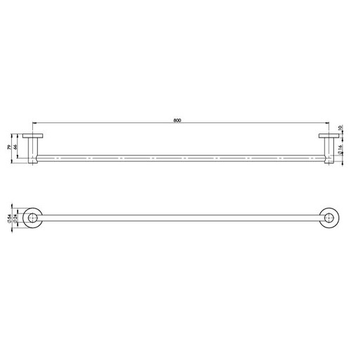 Round Radii Single Bar Towel Rail