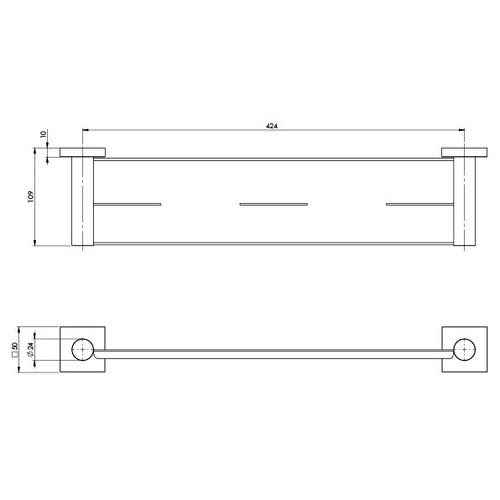 Square Radii Bathroom Shelf