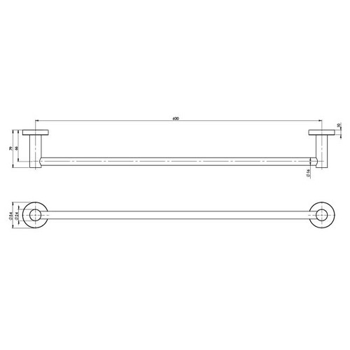 Round Radii Single Bar Towel Rail