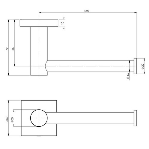 Square Radii Toilet Roll Holder