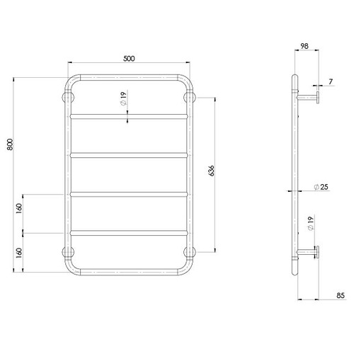 Vivid Slimline Towel Rail