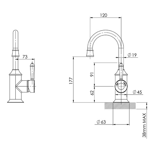 Nostalgia Gooseneck Basin Mixer Tap