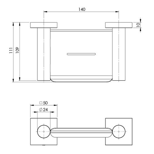 Square Radii Soap Dish
