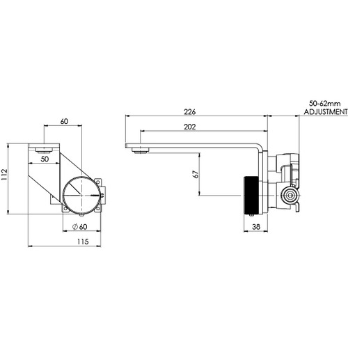 Axia Spout & Wall Basin Mixer