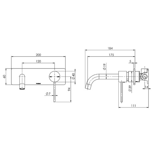 Vivid Slimline Spout & Wall Mixer Tap