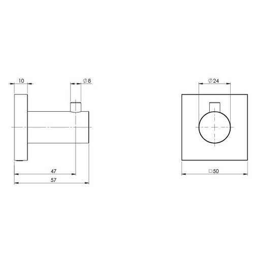 Square Radii Robe Hook